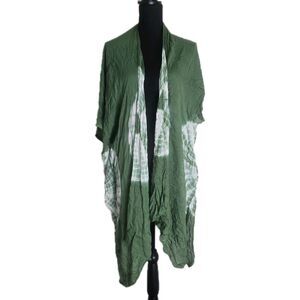 Bon Voyage Kimono Beach Swim Cover Up Women OS Tie Dye Green Boho Hippie NWT NEW
